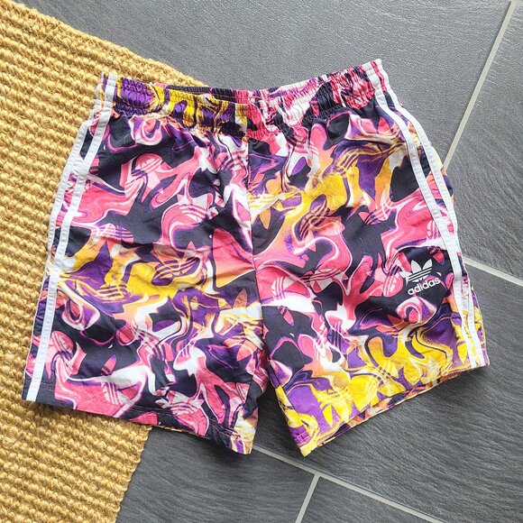 Adidas Multicolor Allover Print Party Swim Shorts Men's Size Small - Picture 3 of 6